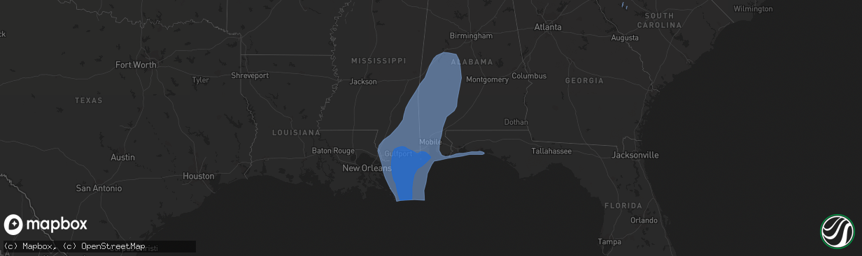 Hail map on October 8, 2017