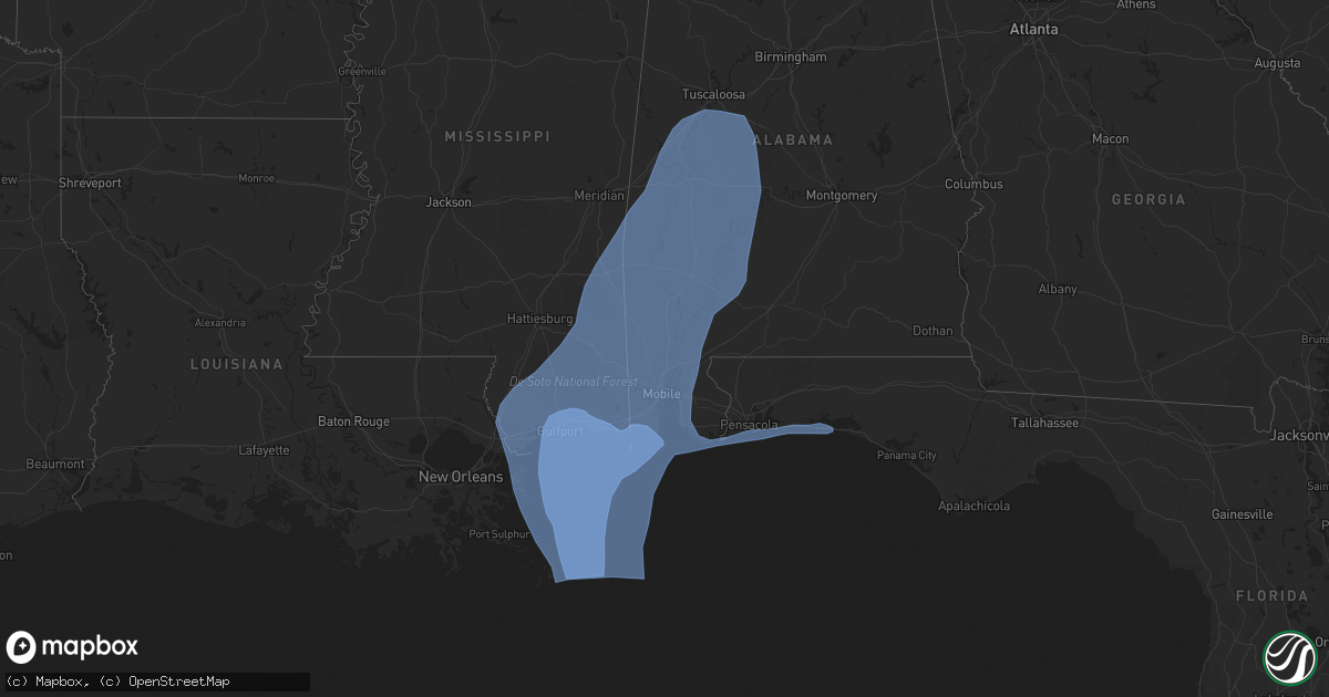 Hail map on October 8, 2017