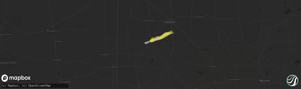 Hail map in Brownfield, TX on October 8, 2018