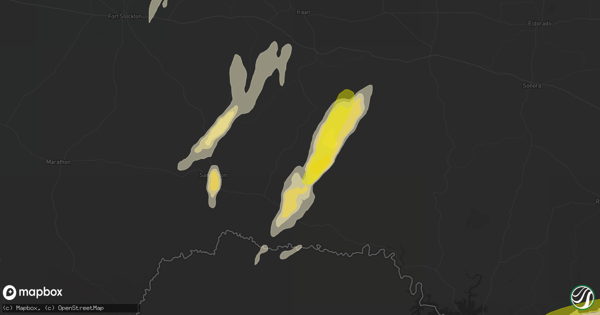 Hail map in Dryden, TX on October 8, 2018