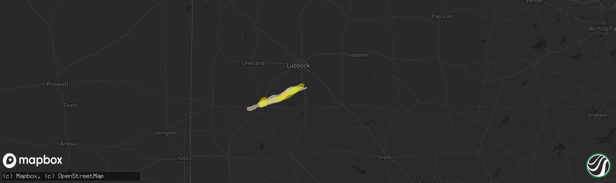 Hail map in Wilson, TX on October 8, 2018