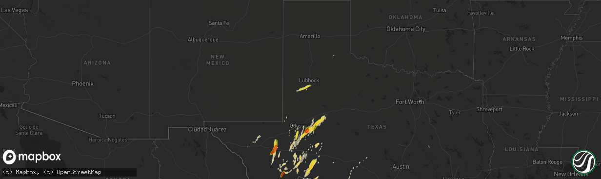 Hail map on October 8, 2018