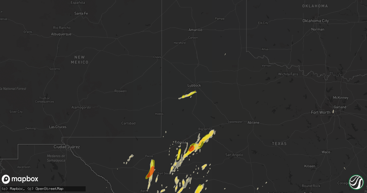 Hail map on October 8, 2018