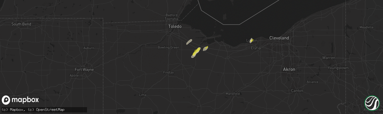 Hail map in Bettsville, OH on October 8, 2021