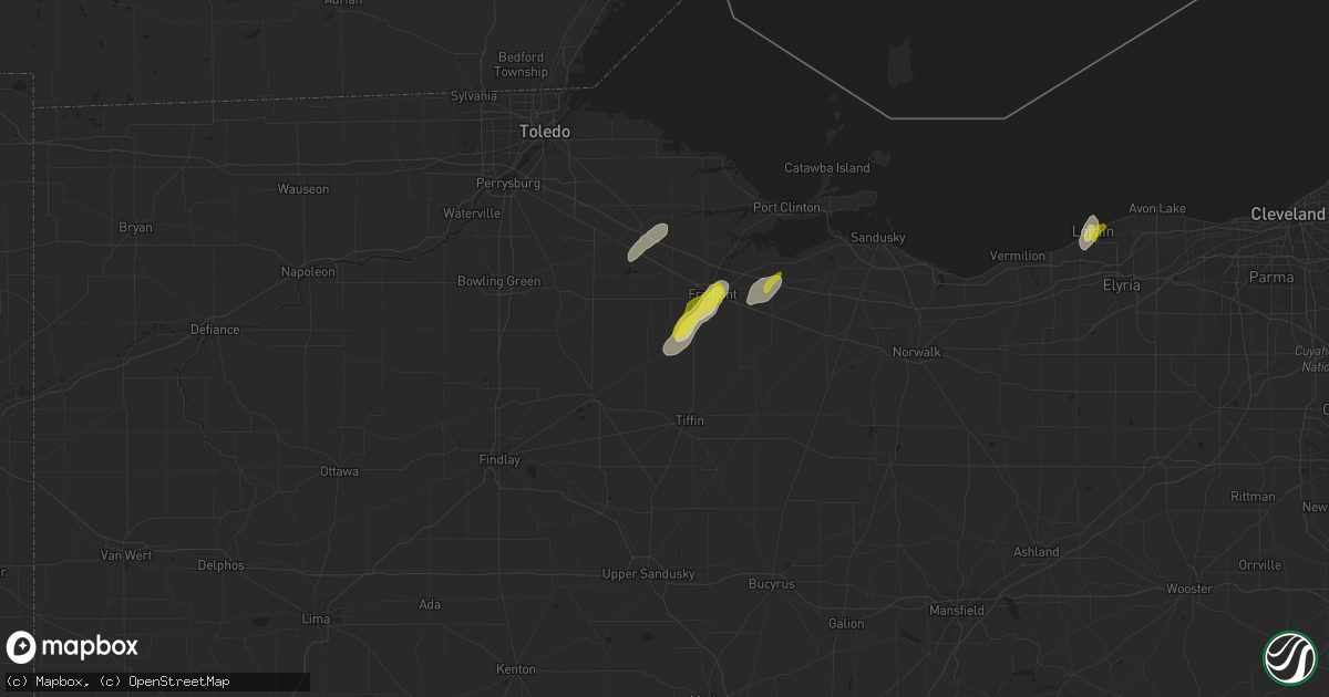 Hail map in Bettsville, OH on October 8, 2021