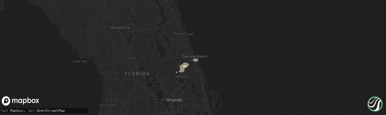 Hail map in Daytona Beach, FL on October 8, 2021