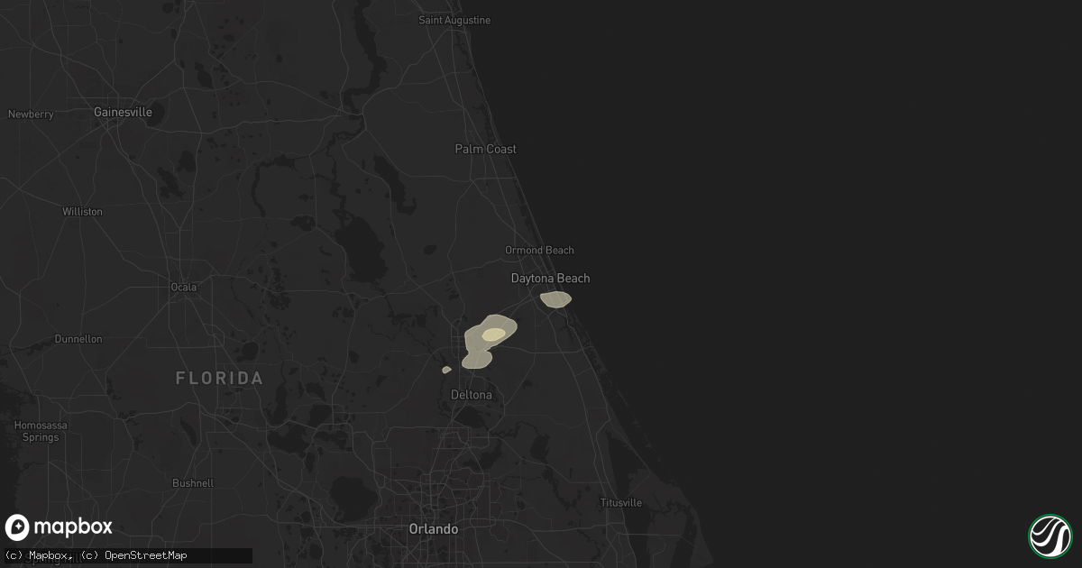 Hail map in Daytona Beach, FL on October 8, 2021