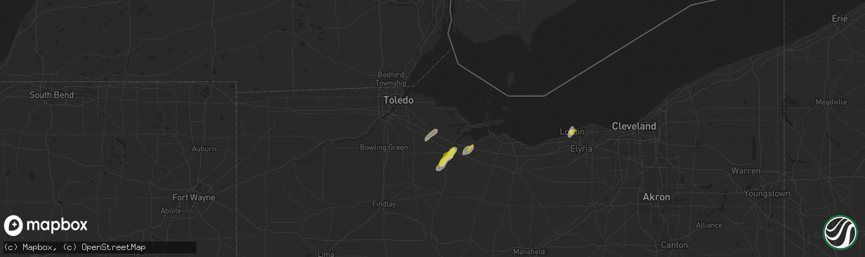 Hail map in Elmore, OH on October 8, 2021