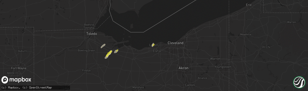 Hail map in Lorain, OH on October 8, 2021