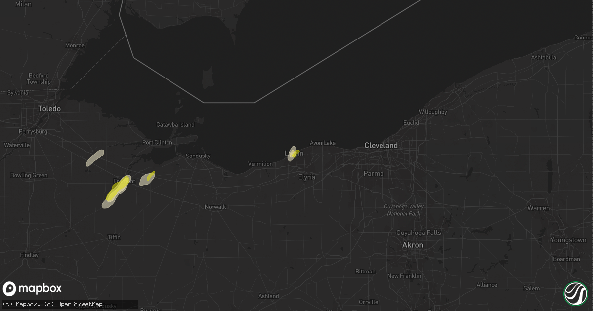 Hail map in Lorain, OH on October 8, 2021