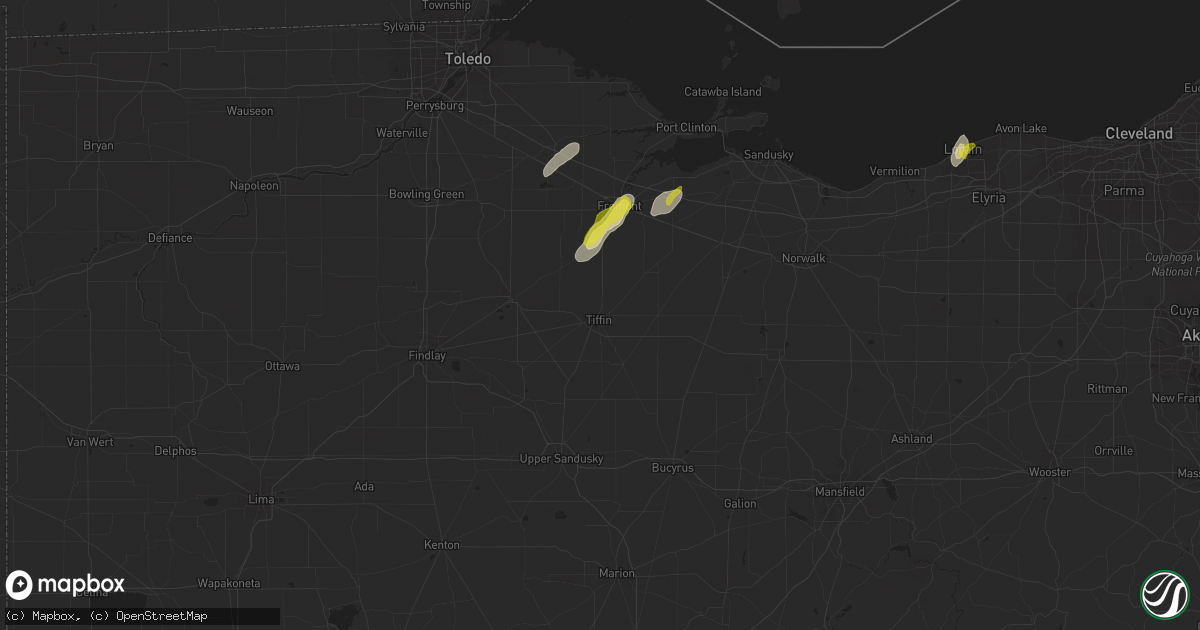 Hail map in Tiffin, OH on October 8, 2021