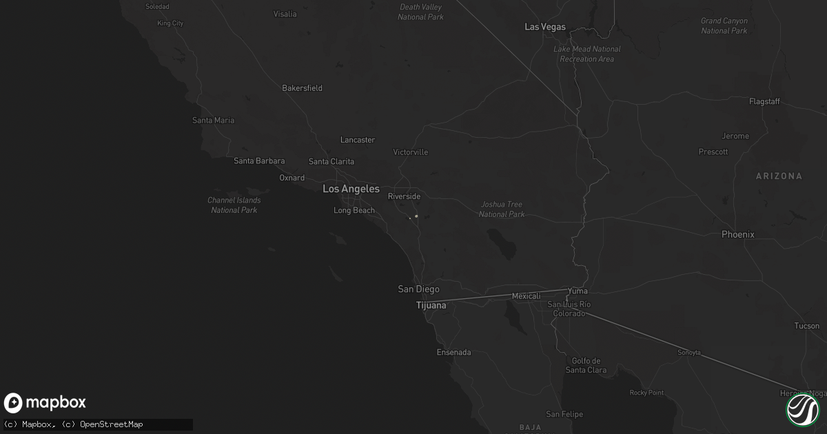 Hail map in California on October 8, 2022