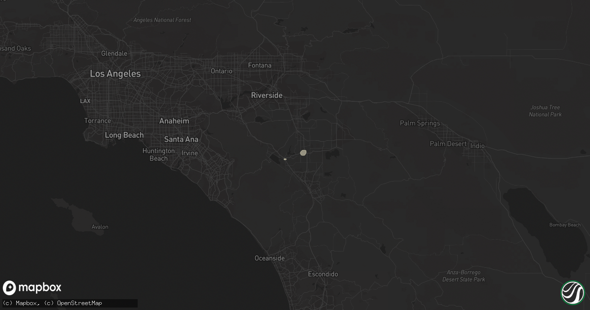 Hail map in Lake Elsinore, CA on October 8, 2022