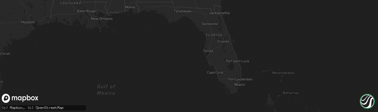 Hail map in Florida on October 8, 2024