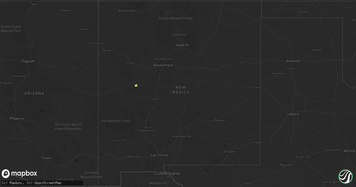 Hail map in New Mexico on October 8, 2025