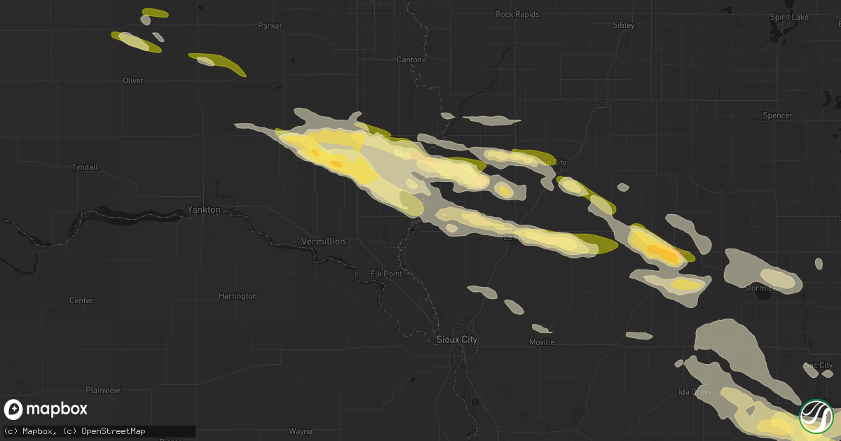 Hail map in Akron, IA on October 8, 2026