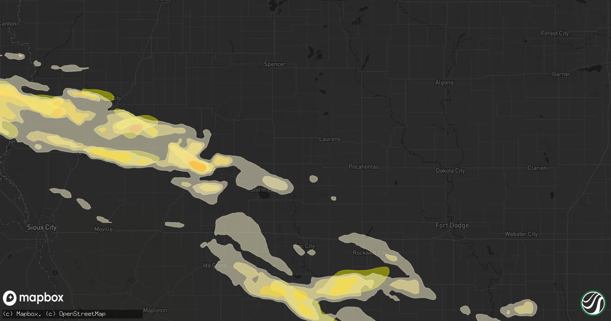 Hail map in Albert City, IA on October 8, 2026