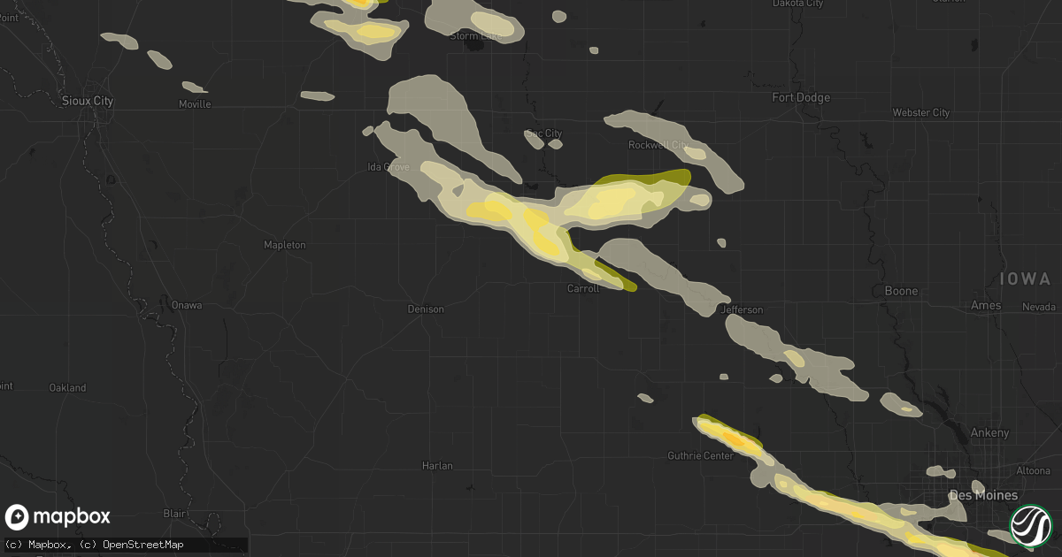 Hail map in Arcadia, IA on October 8, 2026