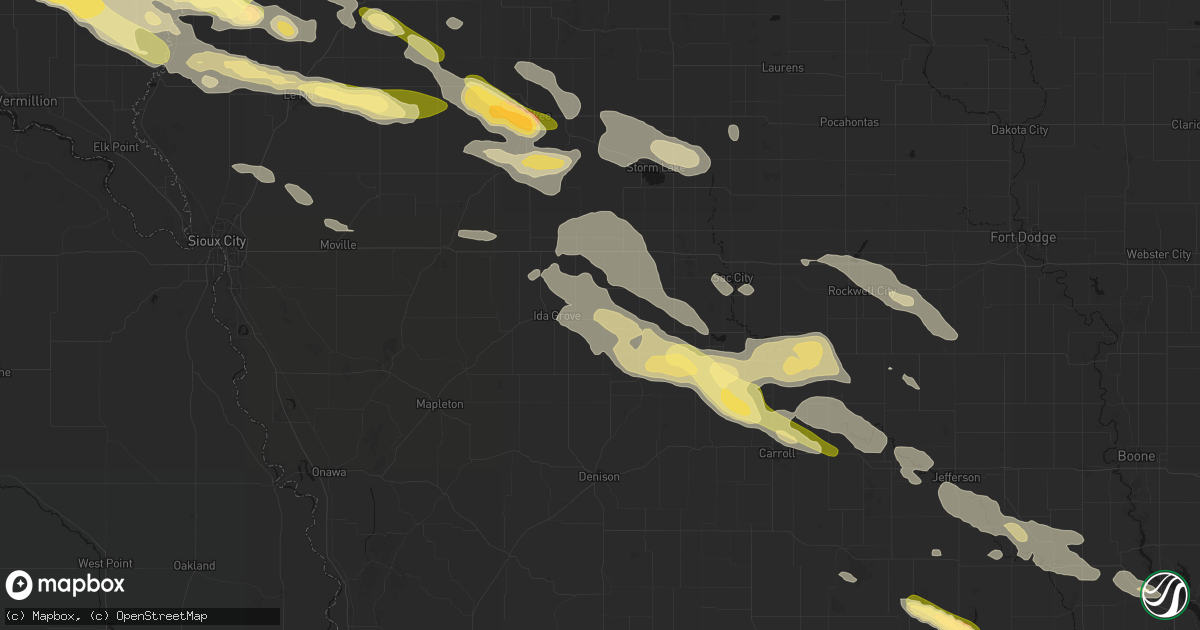 Hail map in Arthur, IA on October 8, 2026