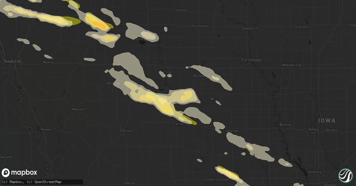 Hail map in Auburn, IA on October 8, 2026