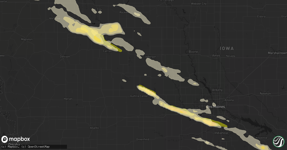 Hail map in Bagley, IA on October 8, 2026