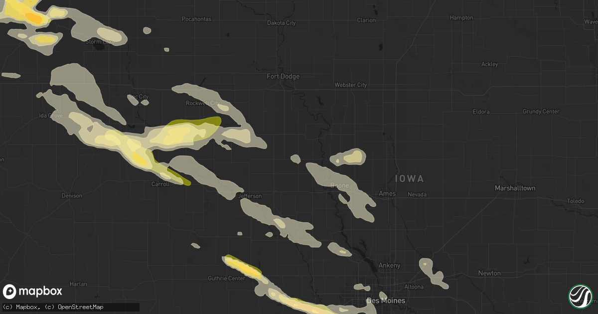 Hail map in Boxholm, IA on October 8, 2026