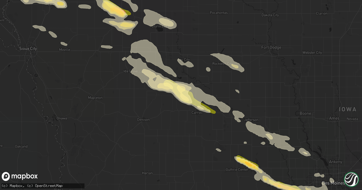 Hail map in Breda, IA on October 8, 2026