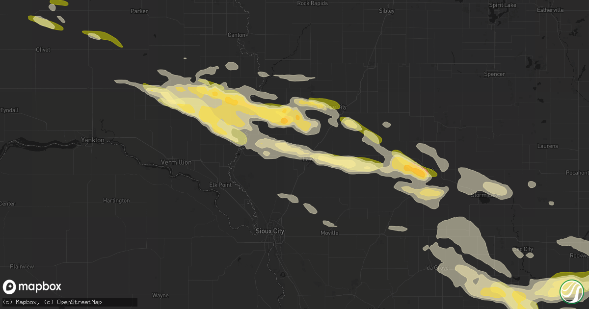Hail map in Brunsville, IA on October 8, 2026