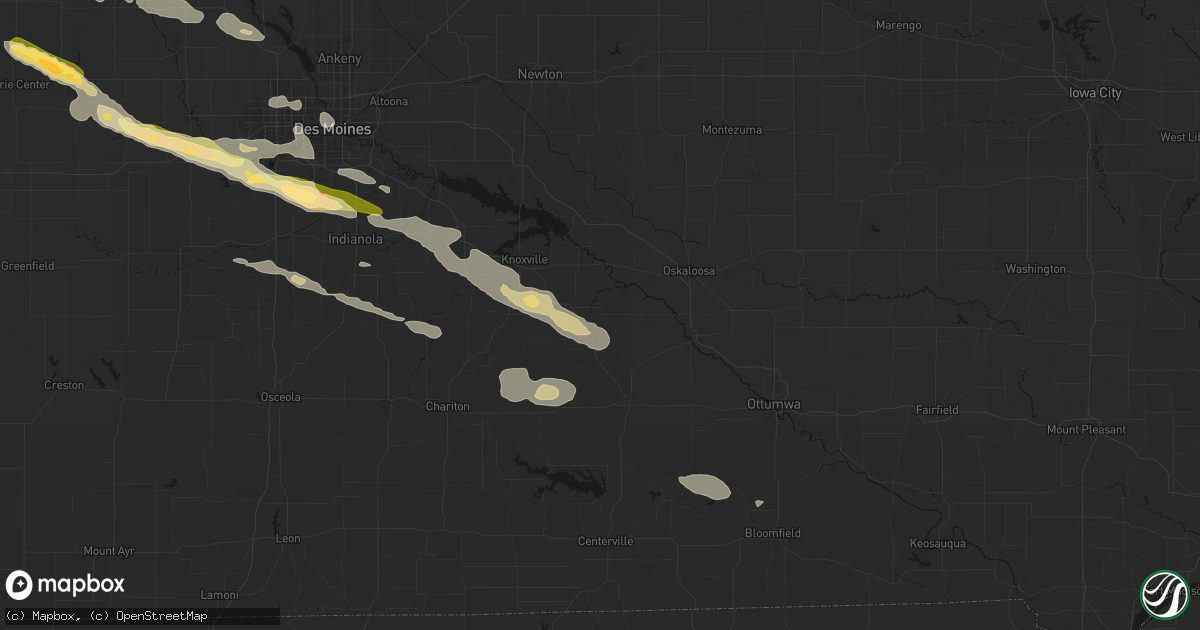 Hail map in Bussey, IA on October 8, 2026