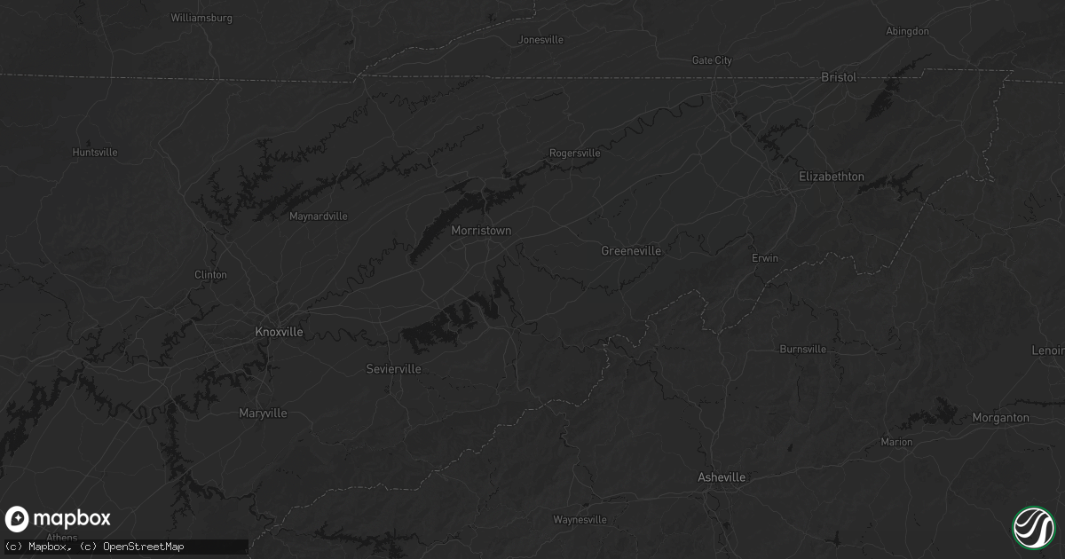 Hail map in Bybee, TN on October 8, 2026