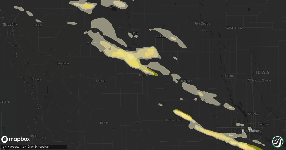 Hail map in Carroll, IA on October 8, 2026