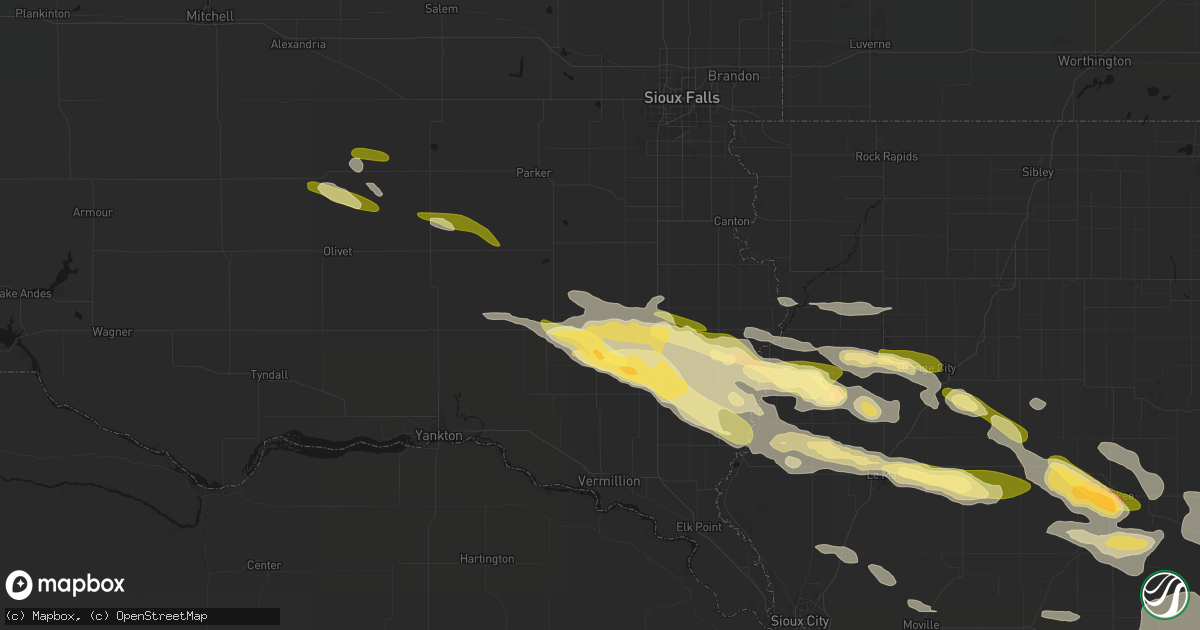 Hail map in Centerville, SD on October 8, 2026
