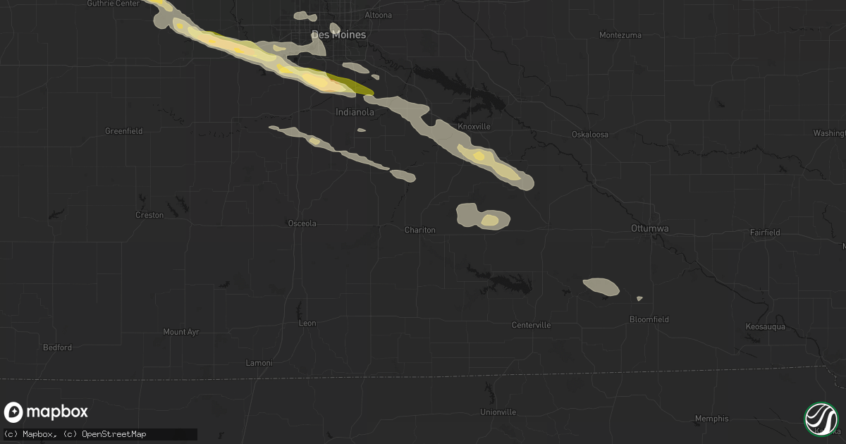Hail map in Chariton, IA on October 8, 2026