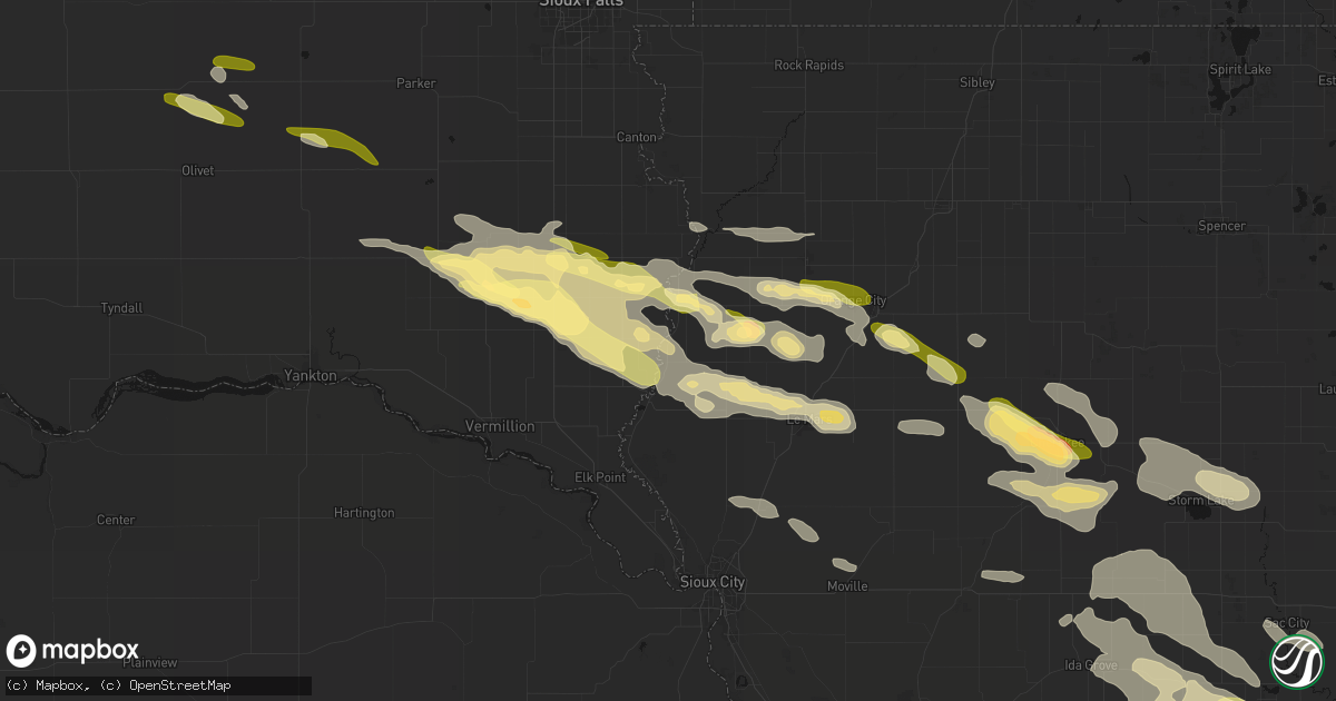 Hail map in Chatsworth, IA on October 8, 2026