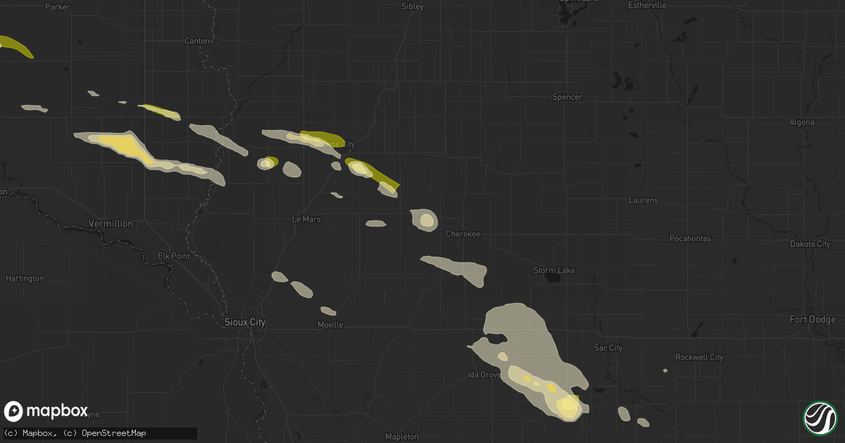 Hail map in Cleghorn, IA on October 8, 2026