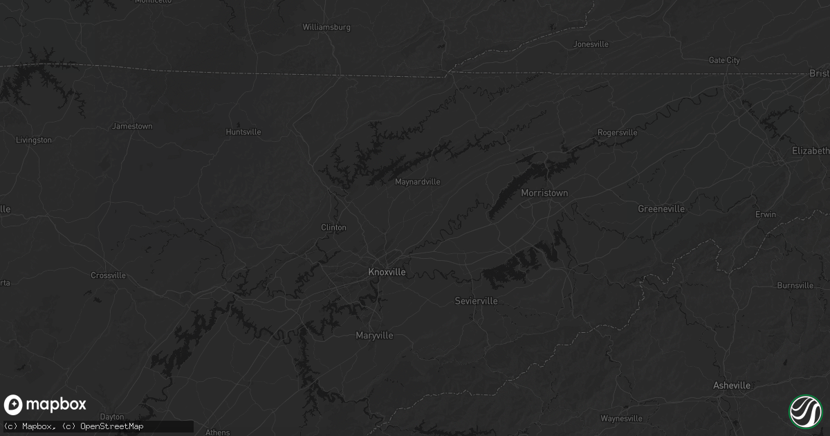 Hail map in Corryton, TN on October 8, 2026