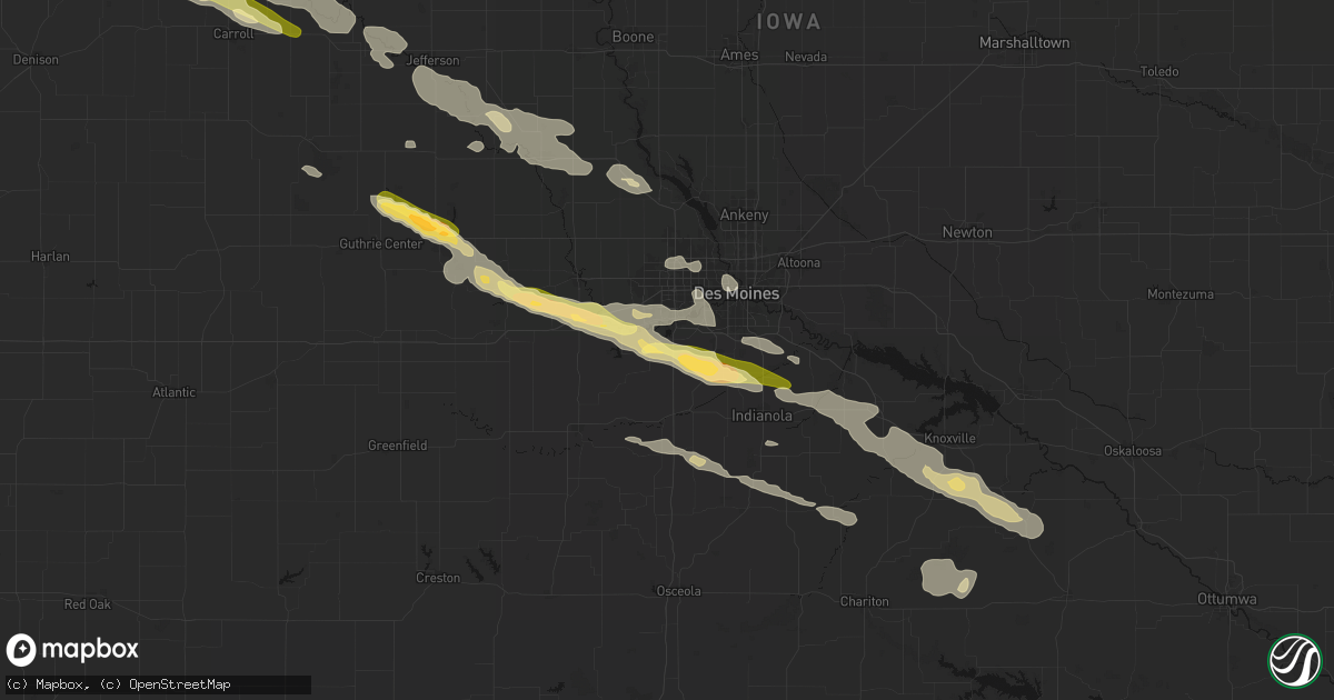 Hail map in Cumming, IA on October 8, 2026