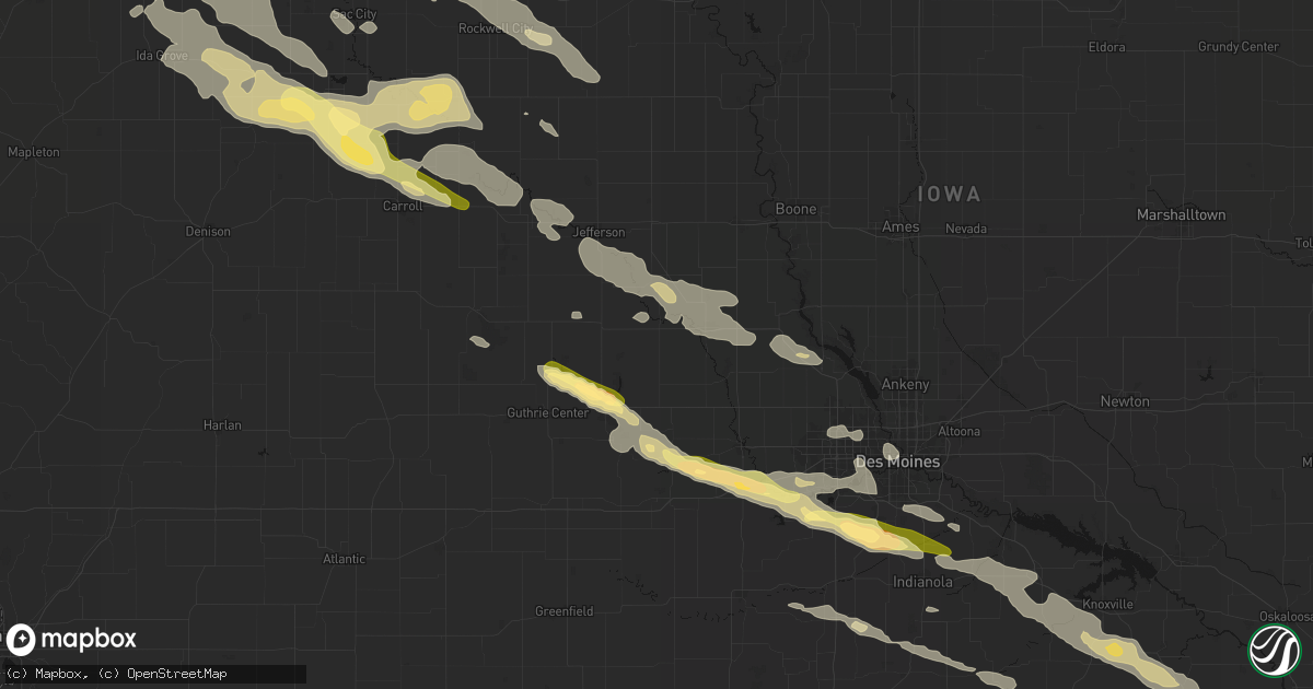 Hail map in Dawson, IA on October 8, 2026