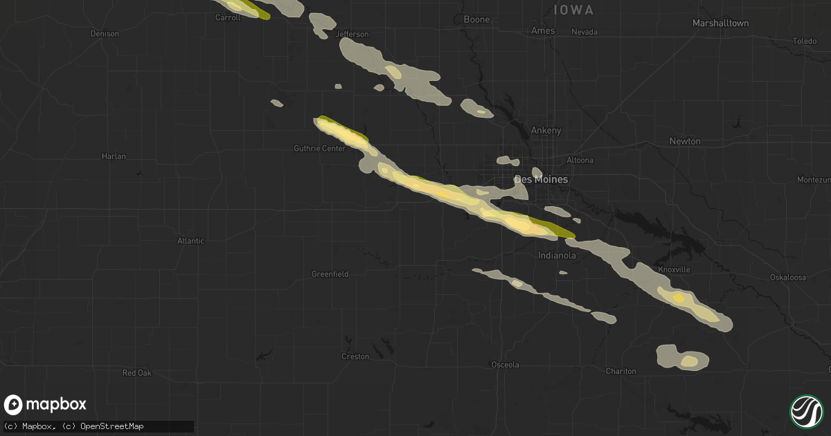Hail map in Earlham, IA on October 8, 2026