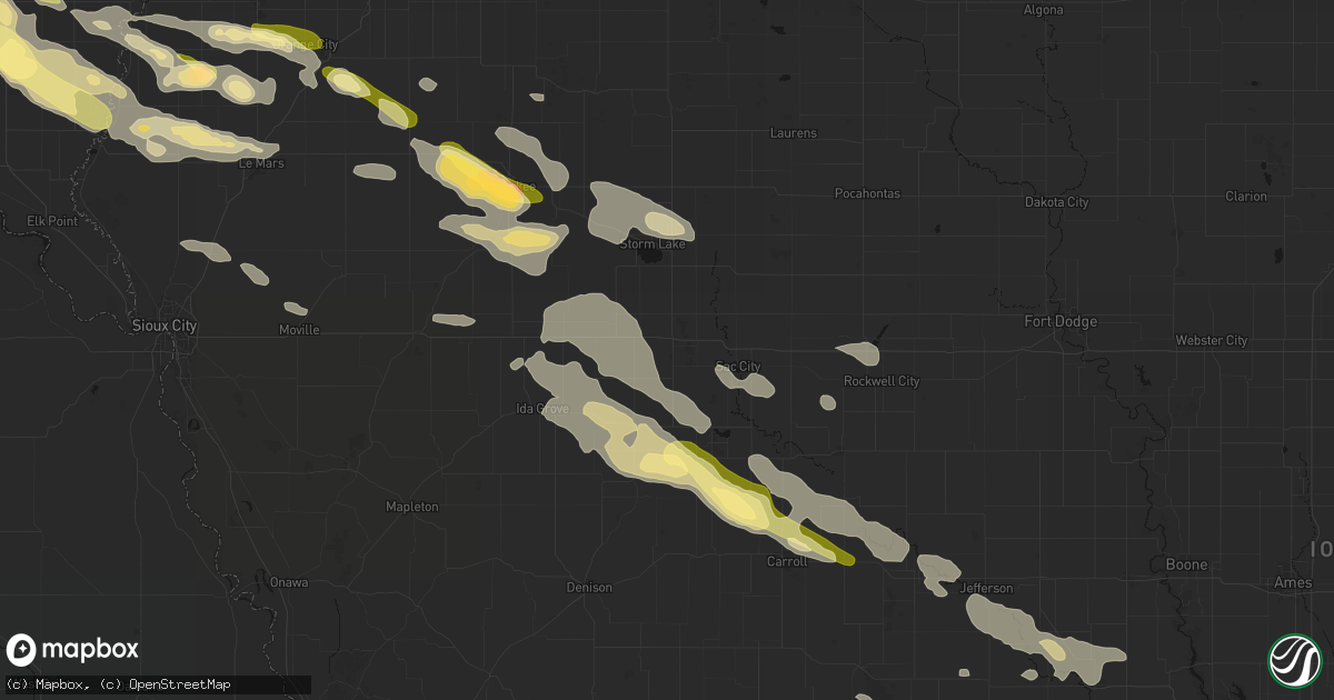 Hail map in Early, IA on October 8, 2026
