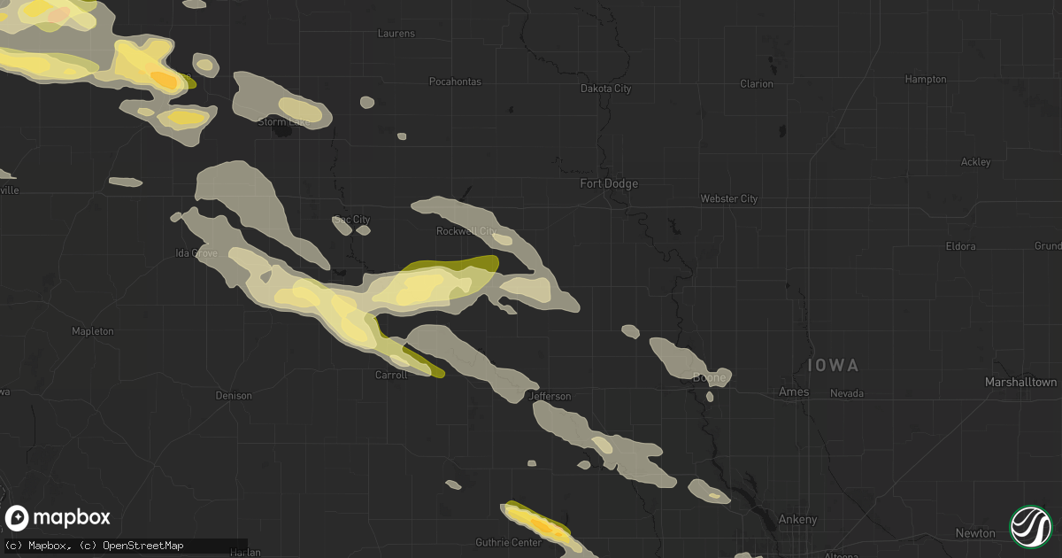 Hail map in Farnhamville, IA on October 8, 2026