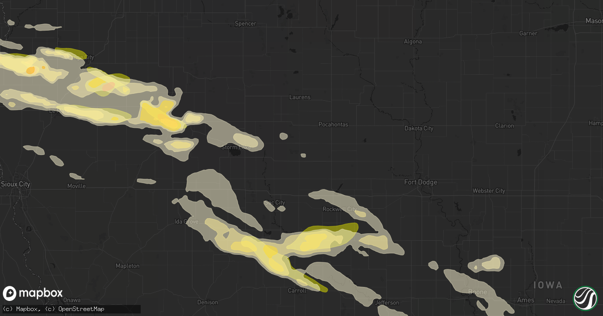 Hail map in Fonda, IA on October 8, 2026