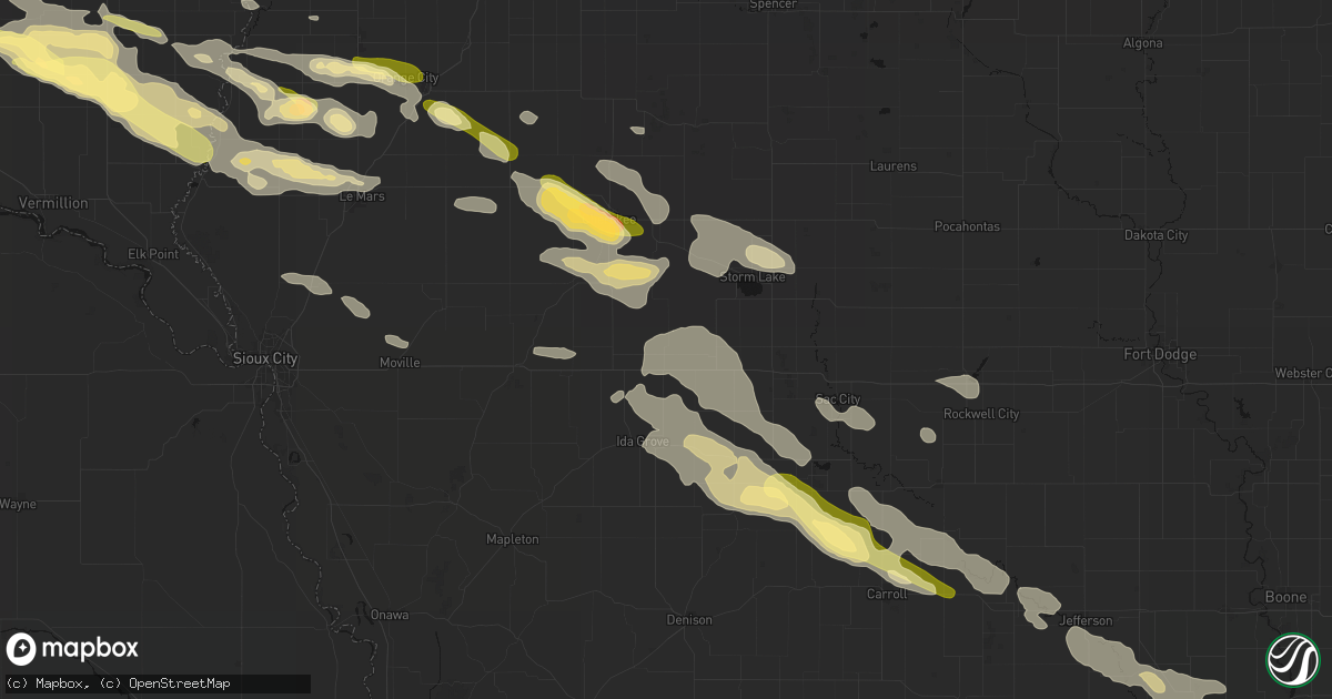 Hail map in Galva, IA on October 8, 2026