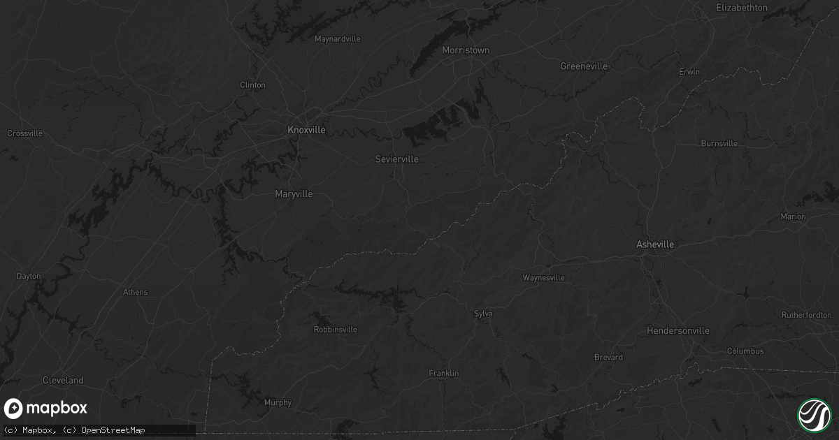 Hail map in Gatlinburg, TN on October 8, 2026