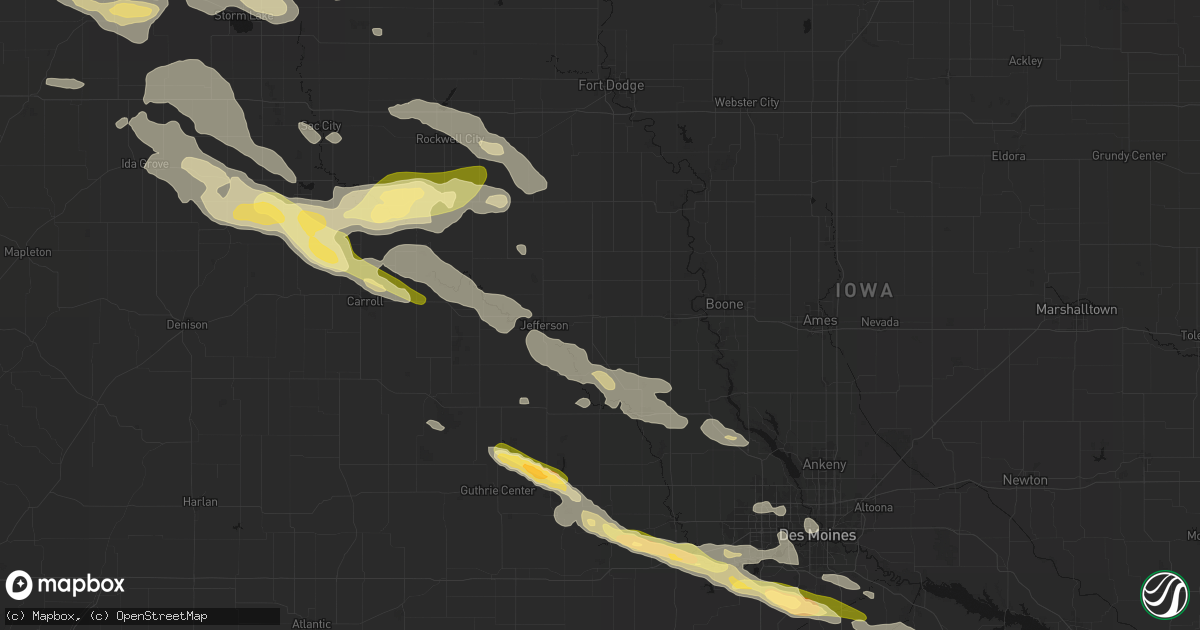 Hail map in Grand Junction, IA on October 8, 2026