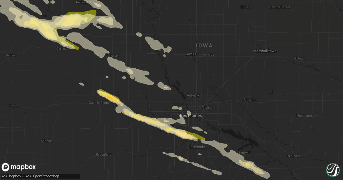 Hail map in Granger, IA on October 8, 2026