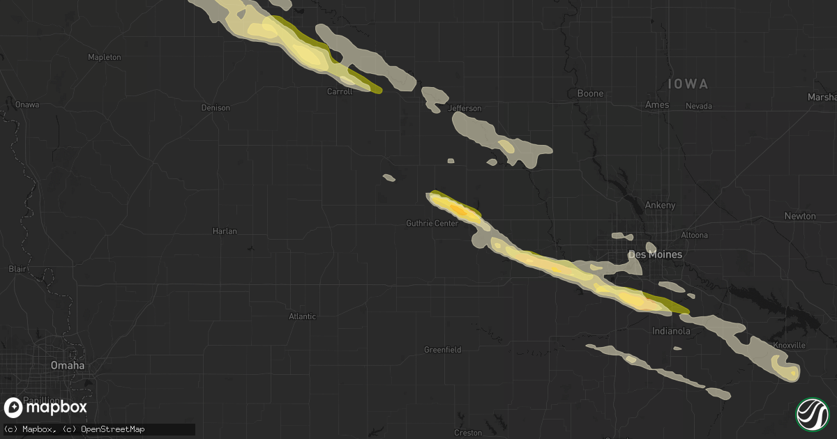 Hail map in Guthrie Center, IA on October 8, 2026
