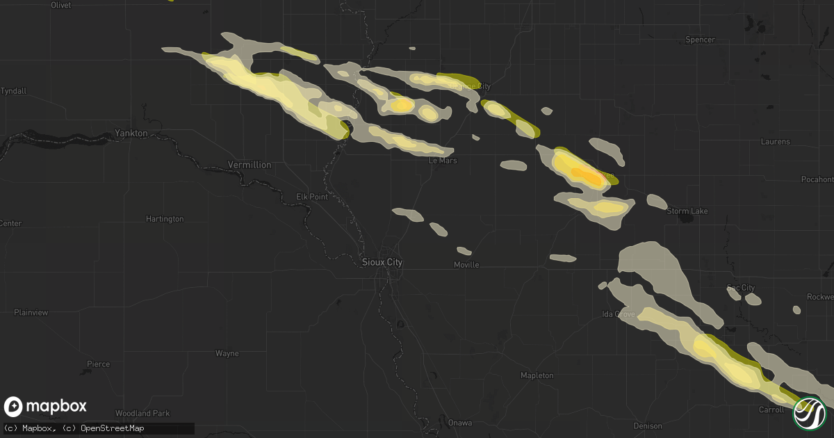 Hail map in Hinton, IA on October 8, 2026