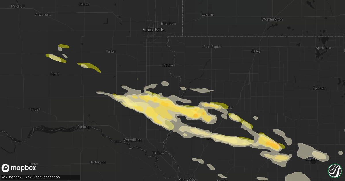 Hail map in Hudson, SD on October 8, 2026