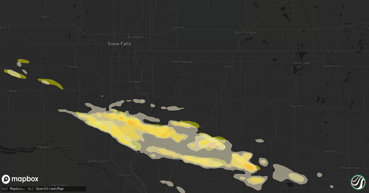 Hail map in Hull, IA on October 8, 2026